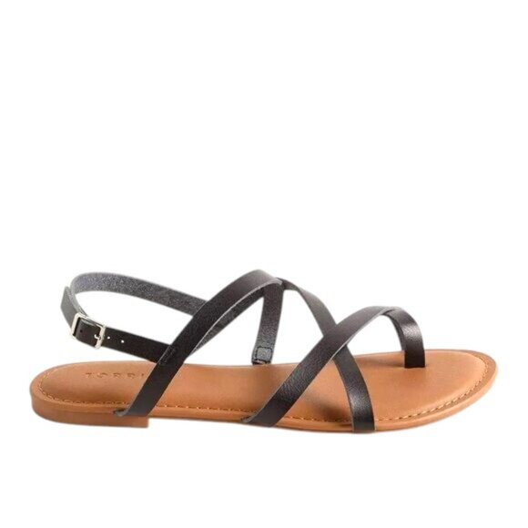 Torrid Black Strappy Gladiator Sandals Wide Width 10.5 WW - Picture 1 of 12